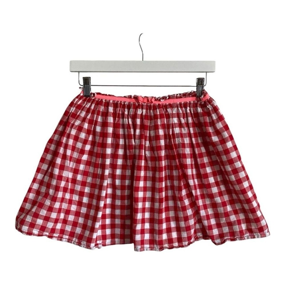 Red & white gingham cotton shorts